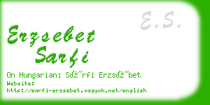 erzsebet sarfi business card